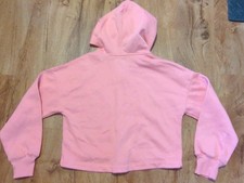 Justice Girls Small Jacket Size 7/8 Pink Flower Hooded Zip Up
