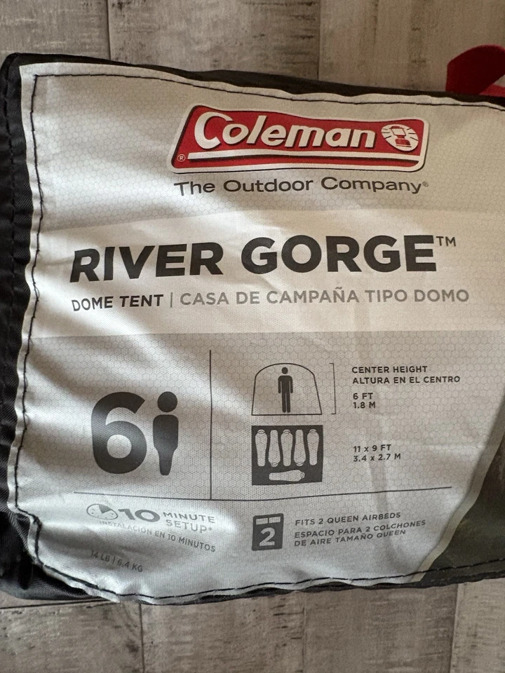 Tienda de campaña Coleman River Gorge para 6 personas azul con bolsa de transporte Foto 4 de 4
