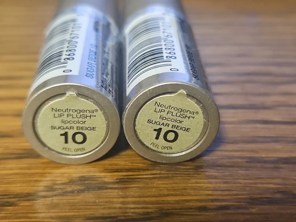 Lote de 2 barras de peluche para labios NEUTROGENA #10 beige azúcar sin usar Foto 3 de 3