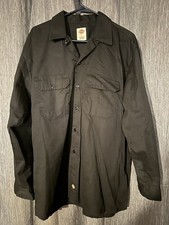 Dickies Men's Long Sleeve Work Shirt, Black, Large