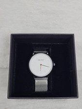 Nine West Womens Watch 36mm White Dial Silver Tone Mesh Band Bracelet NWW2720L