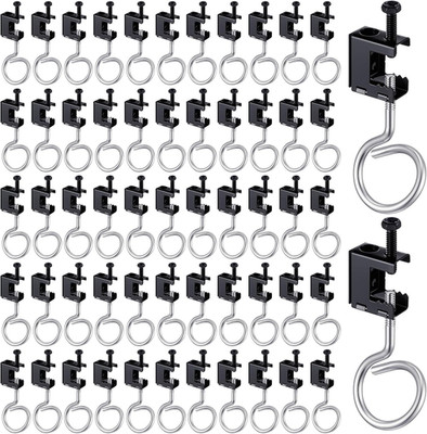 100 Set of 1/4''-20 Spring Steel Beam Clamps with Bridle Rings for Woodwork