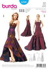 Burda 6708 Misses Extravagant evening gown Dr...