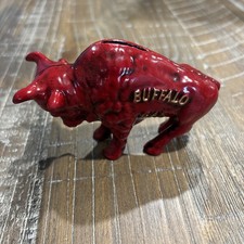 BUFFALO GAS Cast Iron Vintage Gasoline Coin Bank, 3&rdquo; Tall
