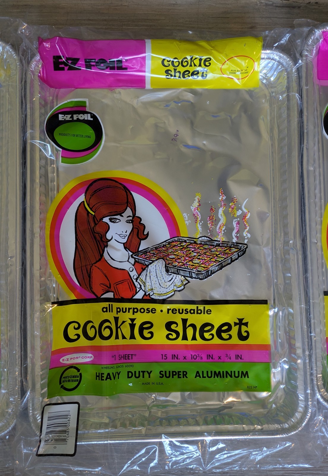 Vintage NOS New Cookie Sheet E-Z Foil Heavy Duty Super Aluminum Lot of 4