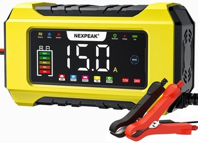 15A Autobatterie Ladegerät, NEXPEAK 12V 15A/24V 8A Automatic Smart Battery Charg...