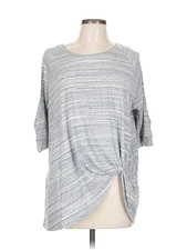 GiGio Women Gray 3/4 Sleeve Top L