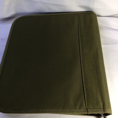 PRO PLATINUM GREEN CANVAS ZIPPERED PORTFOLIO WITH COMPARTMENTS - Picture 13 of 13