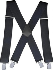 2Inch Men'S Heavy Duty Suspenders with Strong Clips Adjustable X-Back for Work J