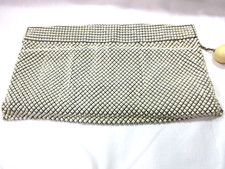 Vintage Whiting Davis Alumesh Off-White Clutch Purse w/Bakelite Zipper Pull