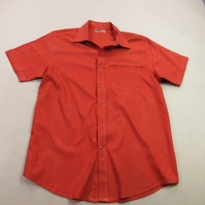 Golite Shirt Mens Large Short Sleeve Pockets Snap Front Red Orange Casual
