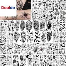 52 Sheets Halloween Temporary Tattoos for Kids Boys Girls Women Men, Adults 3D S