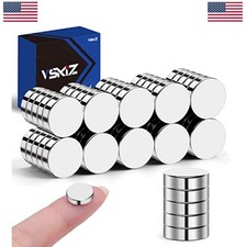 50 Pcs Neodymium Magnets 10x3mm Round Disc Silver Fridge Whiteboard Crafts DIY