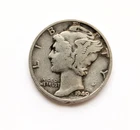 1940 S Mercury Dime 90% Silver -- ERROR -Fine FN --  Die Crack  -- free shipping