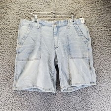 Time And Tru Shorts Womens 18 Light Blue High Rise Bermuda Relaxed Fit NWT 