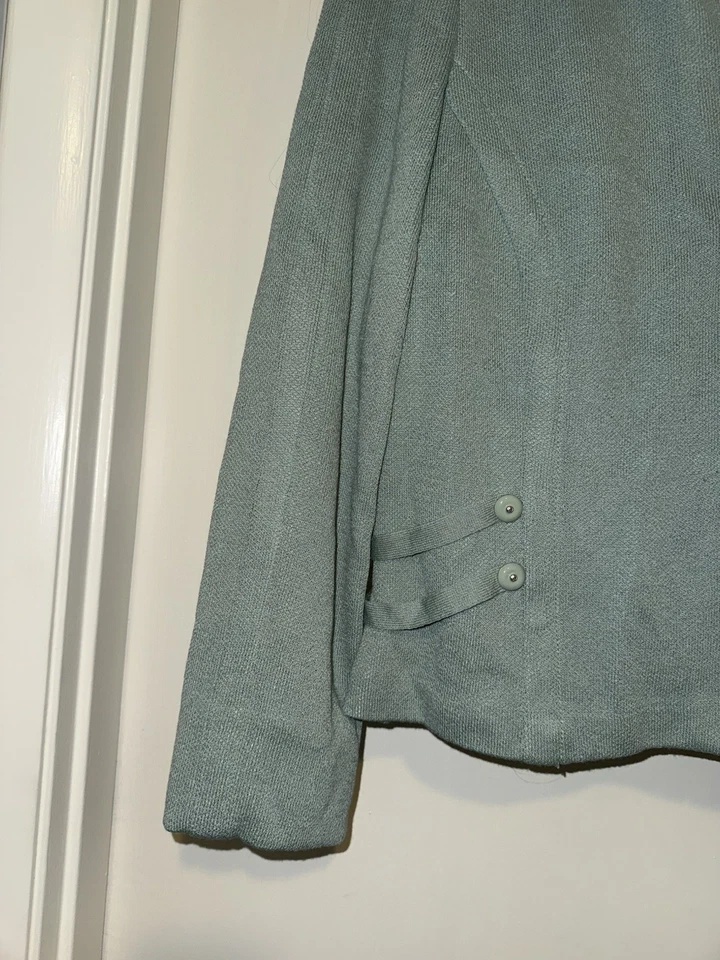 Chaqueta Suéter St. John Collection By Marie Verde Mujer 10 Santana Tejido Cremallera Completa Foto 2 de 4