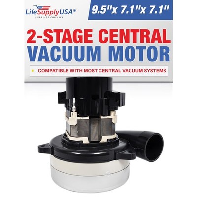 Central Vacuum 3 Stage Motor 120V 1200W Tangential Bypass for Ametek Nutone Beam