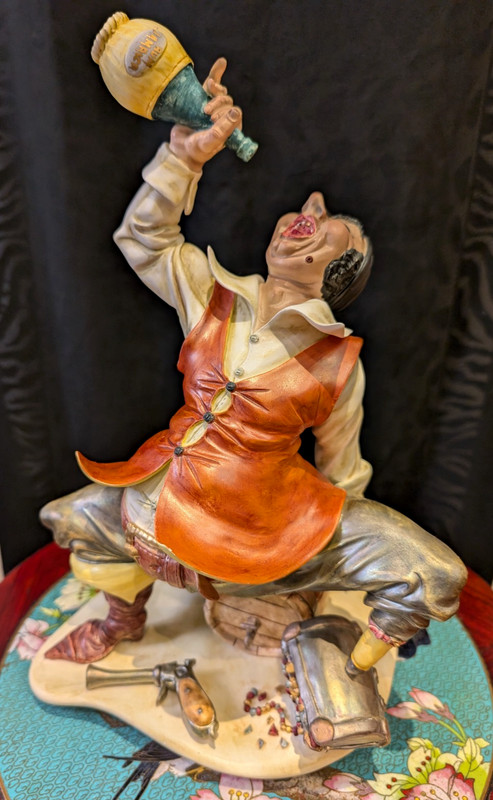 VINTAGE AZZOLIN BROS. LUIGI CARRON FALCON PIRATE FIGURINE ITALY #1544 1960s