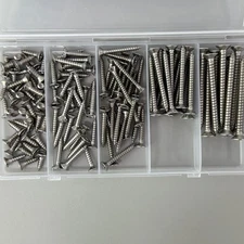Ndhdibe Screws of Metal, Flat Head Sheet Self Tapping Screws with Plastic Case