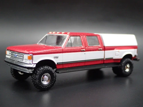 1987-1991 FORD F350 CREW CAB DUALLY TRUCK w HITCH OBS 1:64 SCALE DIECAST MODEL C