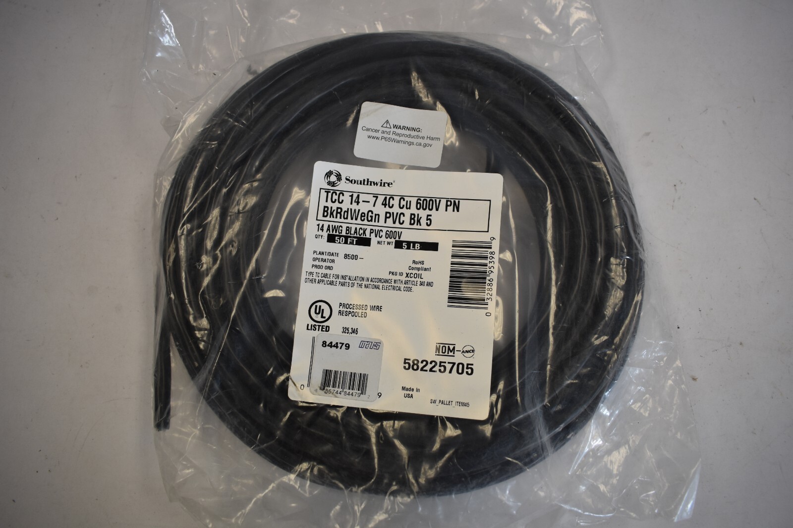 Southwire 50ft 14/4C Tray Cable TCERJP Direct Burial MiniSplit Wire