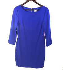 Vince Camuto Dress Size 2 Cobalt Blue Sheath 3/4 Sleeve Fully Lined NWT