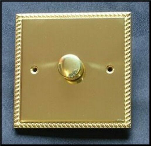 Blenheim Dimmer Light Switch Rope Edged Brass 1 Gang 2 Way for
