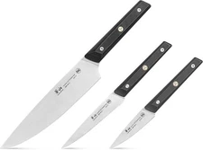Cangshan TG Series 62355 Swedish 12C27 Steel 3 Piece Starter Knife Set Chef Pare