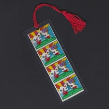 Peter Max's Cosmic Jumper - Vintage Stamps Bookmark L@@K!