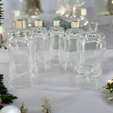 HOMCO Peg Votive Clear Poinsettia Embossed Christmas Rose Flower Candle Cup 5 Pc