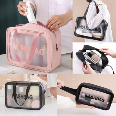Toiletry Bags Makeup Bags Cases Plastic Bag Clear PVC Travel Bag  Organizer UK