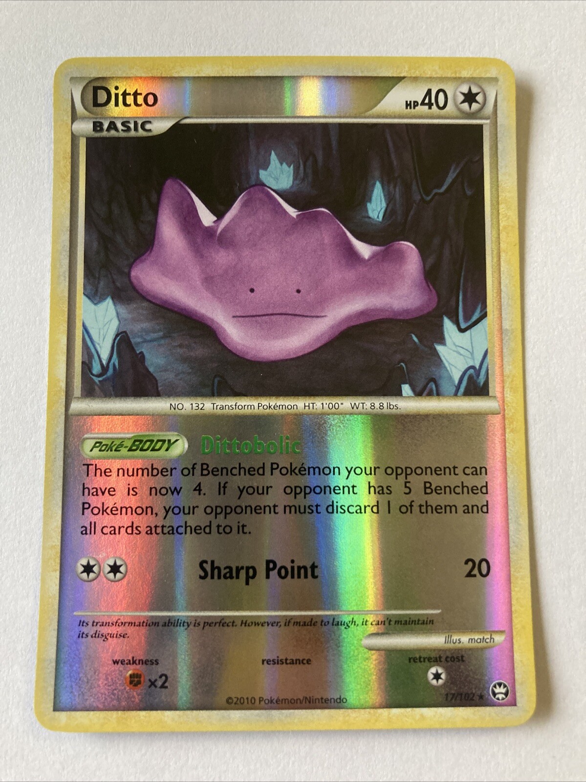 Pokemon Card - Ditto Triumphant 17/102 Reverse HOLO Rare LP/NM