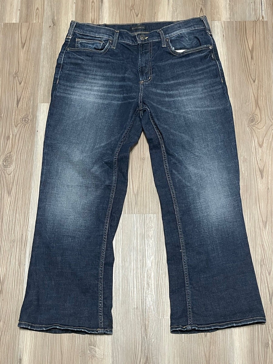Silver Jeans Men's 34x27 Craig Bootcut Jeans Dark Wash Denim Pants are  Hemmed