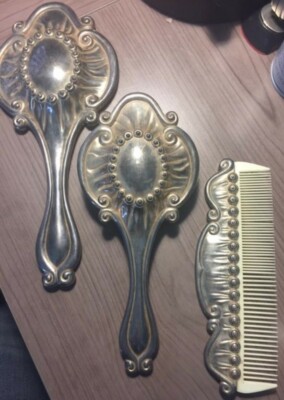 international silver company 3 piece dresser set International Silver Company 3 Pc. Dresser Vanity Set - 50's - 60's