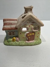 Vintage Ceramic French Easter Garden Cottage House Candle Tea Light Holder