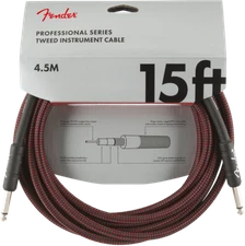 Genuine Fender Professional Series Guitar/Instrument Cable - RED TWEED - 15' ft