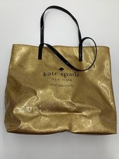 Kate Spade New York Live Colorfully Shopper Tote Gold Glitter Shoulder Purse