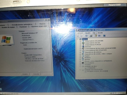 HP Compaq Presario v2000 (80 GB, AMD Sempron móvil 795 MHz, 2 GB) Win XP **TAL CUAL ** - Imagen 3 de 8