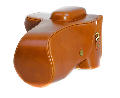 Camera Bag Case for Canon EOS 5D II / 5D III Faux Leather Brown Bag CC1103c