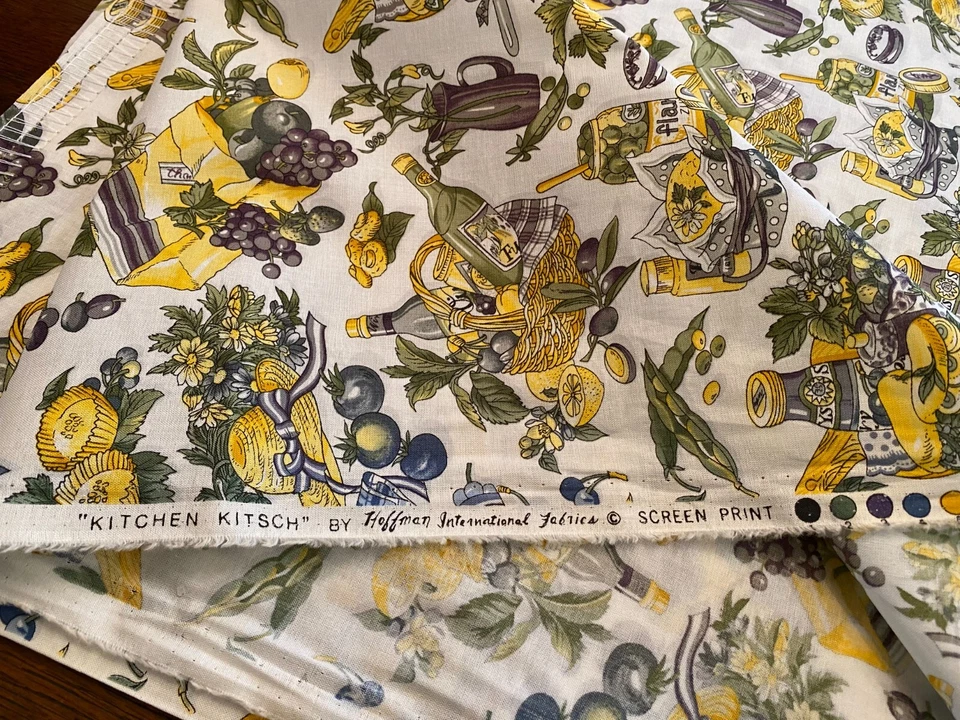 ALIMENTO PICNIC FRANCÉS FINO 6 yardas de algodón kitsch de cocina blanco fino almidonado Foto 2 de 4
