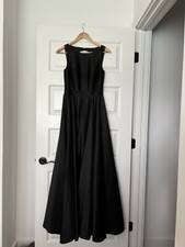 Azazie Women's Matte Satin A-line Party Jakayla Dress Elegant Black Size 4 (A4)