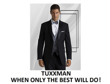 64 R Nice Black 2 button Notch Tuxedo Wool Coat Pants Vest Tie Shirt Big  Tall