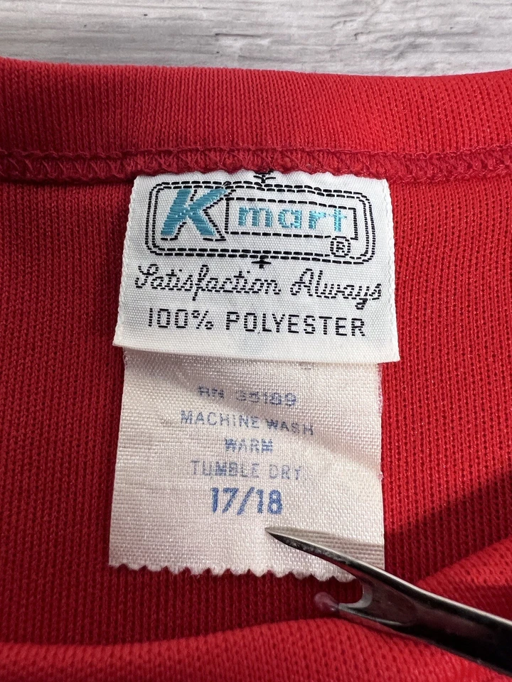 Vintage 60s 70s Womens Striped Shirt Long Sleeve Mod Casual Top K-Mart Sz 17/18 - Image 3 of 4