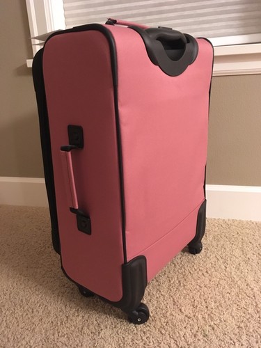 Victorias Secret PINK Wheelie Suitcase Carry-On Luggage Spinner Soft Begonia NWT - Picture 5 of 11