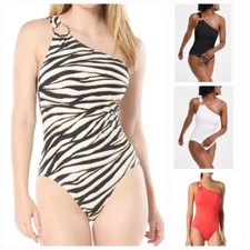 Michael Michael Kors Embellished One-Shoulder Underwire One-Piece Swimsuit