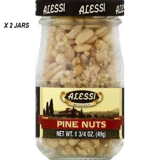 Get 2 Jars of Alessi Pignoli White Pine Nuts-1.75 oz Each-Cook With Added Zest !