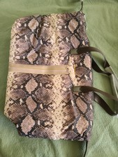 Stella&dot Over Night Bag Pink And Black Snake Skin Print