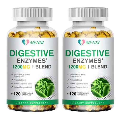 Digestive Enzymes 240 Capsules Probiotics Blend , Constipation & Bloating Relief - Picture 12 of 13