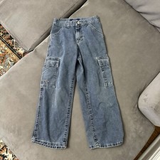 Vintage LEE PIPES Boys Light Blue Denim Wide-Leg Skater Jeans Size 10R 25x24