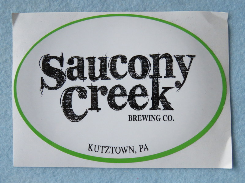 Beer STICKER SAUCONY CREEK Brewing Kutztown, PENNSYLVANIA Brewery